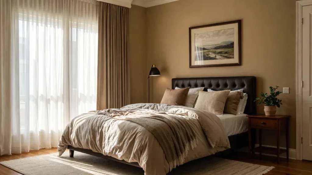 Łóżko małżeńskie w przytulnej sypialni zapewniające komfortowy sen dla dwojga