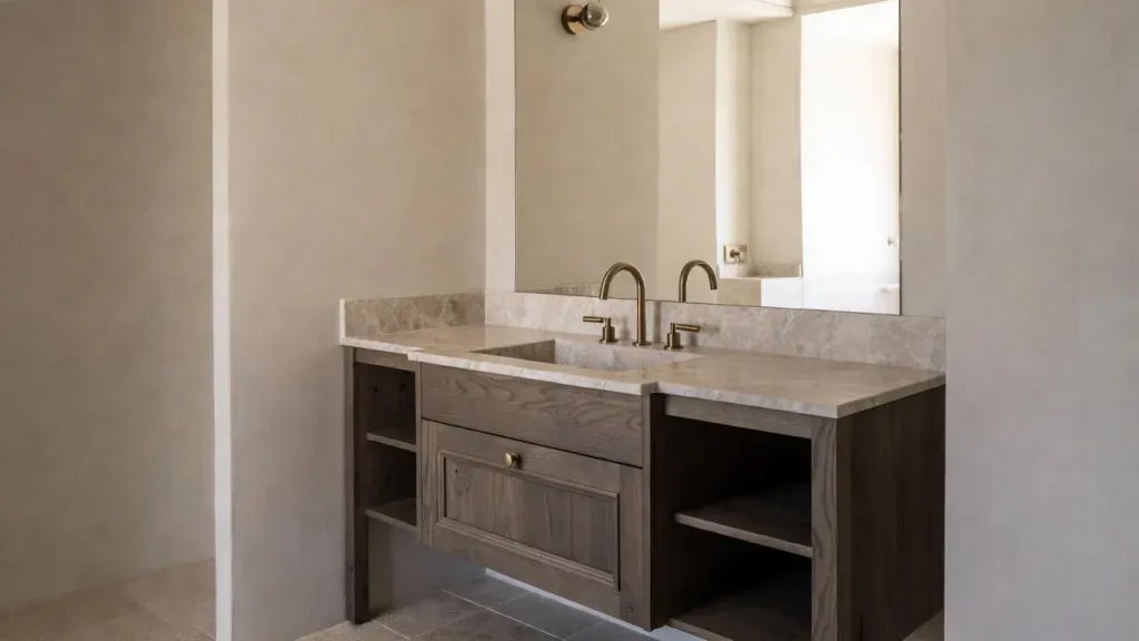 Szafka pod umywalkę dopasowana do stylu łazienki – harmonijna aranżacja wnętrza