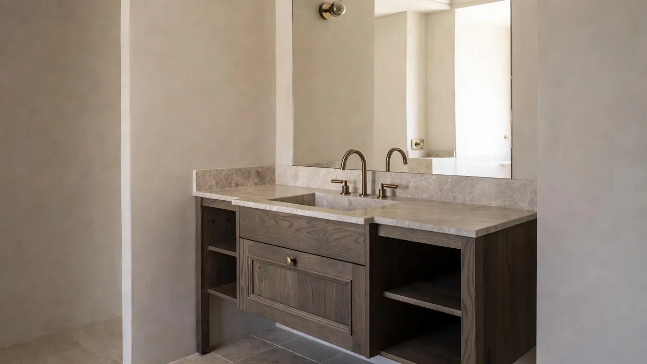 Szafka pod umywalkę dopasowana do stylu łazienki – harmonijna aranżacja wnętrza